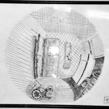 "Fisheye room" başlıklı Tablo Larry Mintz tarafından, Orijinal sanat