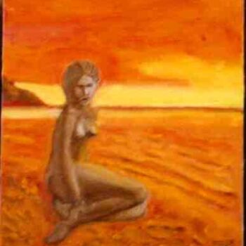 Painting titled "Stranded Mermaid" by Larry Mintz, Original Artwork