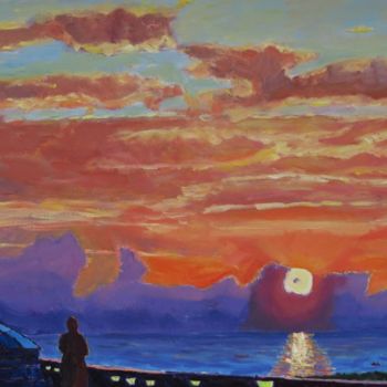 Pintura intitulada "Caribbean Sky" por Herscovitch Larry, Obras de arte originais, Óleo
