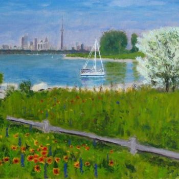 Painting titled "East Humber Bay Park" by Herscovitch Larry, Original Artwork, Oil