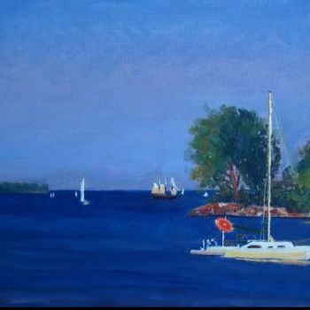 Painting titled "East Humber Bay Haz…" by Herscovitch Larry, Original Artwork, Oil