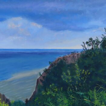 Painting titled "Stormy Bluffs(2)" by Herscovitch Larry, Original Artwork, Oil