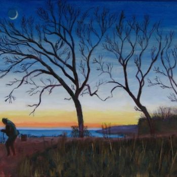 Painting titled "Bluff Moon" by Herscovitch Larry, Original Artwork, Oil