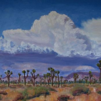 Pittura intitolato "Desert Thunderstorm" da Herscovitch Larry, Opera d'arte originale, Olio