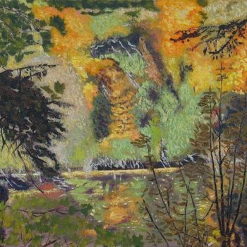 「Simeon River」というタイトルの絵画 Herscovitch Larryによって, オリジナルのアートワーク, オイル