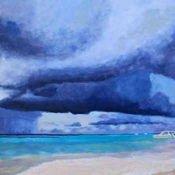 Painting titled "Dominican Storm" by Herscovitch Larry, Original Artwork, Oil