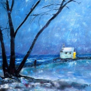 Peinture intitulée "Cherry Beach Snow S…" par Herscovitch Larry, Œuvre d'art originale, Huile