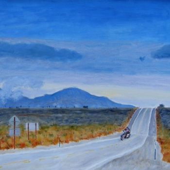 Painting titled "Desert Highway" by Herscovitch Larry, Original Artwork, Oil