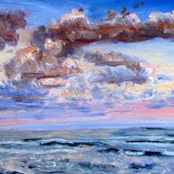 Painting titled "clamharbourbeachsun…" by Herscovitch Larry, Original Artwork, Oil