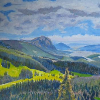 Ζωγραφική με τίτλο "Crested Butte View" από Herscovitch Larry, Αυθεντικά έργα τέχνης, Λάδι