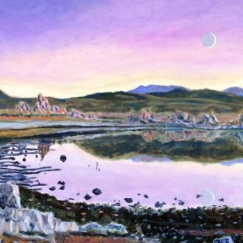 Картина под названием "Mono Lake Reflectio…" - Herscovitch Larry, Подлинное произведение искусства, Масло