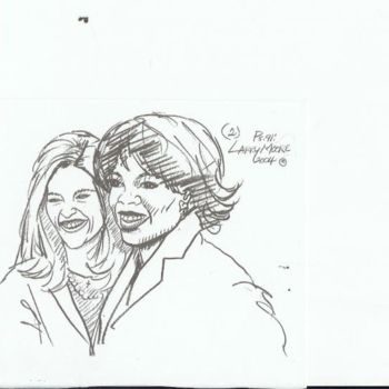 Dibujo titulada "Oprah Winfrey and M…" por Mississippi Artist Larry Moore, Obra de arte original