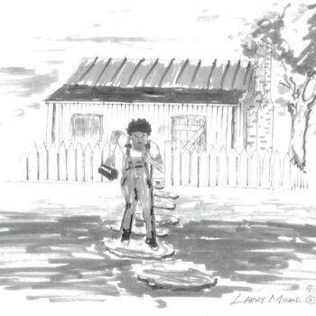 Drawing titled "Looking forward to…" by Mississippi Artist Larry Moore, Original Artwork