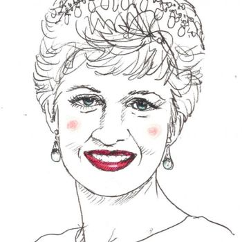 Dibujo titulada "Princess Diana #2" por Mississippi Artist Larry Moore, Obra de arte original