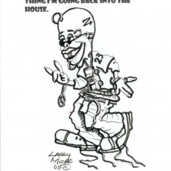 Drawing titled "My Love, Cartoon #1" by Mississippi Artist Larry Moore, Original Artwork