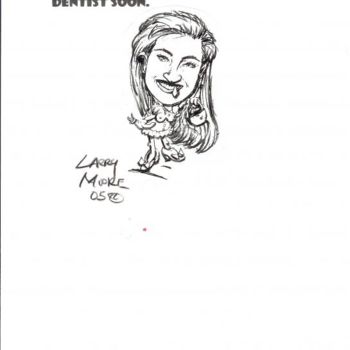 Drawing titled "Dentist, cartoon #7" by Mississippi Artist Larry Moore, Original Artwork