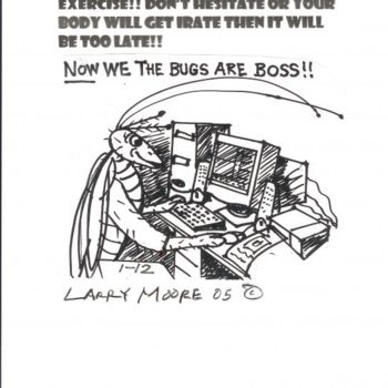 Dessin intitulée "Too Late, cartoon #9" par Mississippi Artist Larry Moore, Œuvre d'art originale