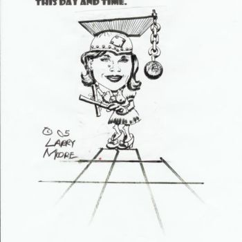 Drawing titled "Protect Cartoon #10" by Mississippi Artist Larry Moore, Original Artwork