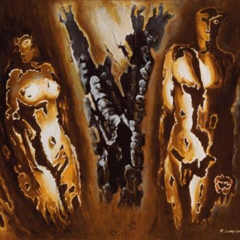 Malerei mit dem Titel "Cовременные Адам и…" von Nikolay Larsky, Original-Kunstwerk, Andere