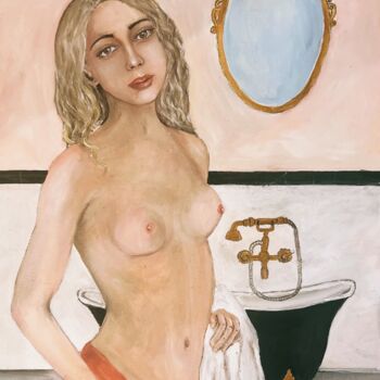 Painting titled "La Serenite" by Lart Des Femmes Du Monde, Original Artwork, Oil