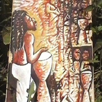 Ζωγραφική με τίτλο "Nya Binghi Man" από Lartis, Αυθεντικά έργα τέχνης