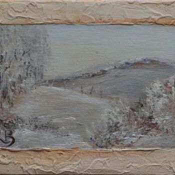 Painting titled "Miniature d'hiver" by K. Bizou, Original Artwork