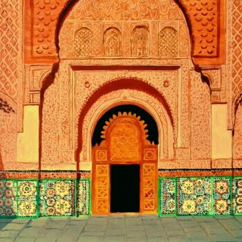Peinture intitulée "Bab à Marrakech" par Lartmada17, Œuvre d'art originale, Acrylique Monté sur Châssis en bois