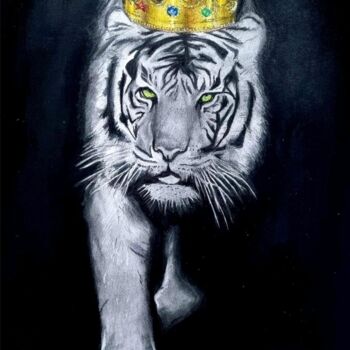 Dessin intitulée "Le Roi Tigre" par Lartmada17, Œuvre d'art originale, Crayon