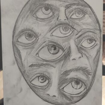 Drawing titled "Eyes Only" by Lartnestpasdemain, Original Artwork, Pencil