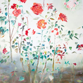 Painting titled "Good morning roses" by Larysa Jaromska, Original Artwork