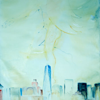 Painting titled "Angel of NY" by Larysa Jaromska, Original Artwork