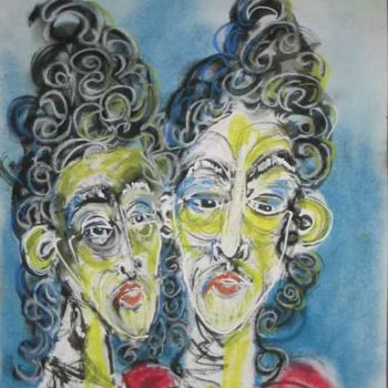 Dessin intitulée "Les Deux Bourgeoises" par La Salle, Œuvre d'art originale