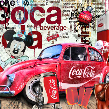 Digitale Kunst getiteld "Coca Cox" door Lascaz, Origineel Kunstwerk, Foto Montage