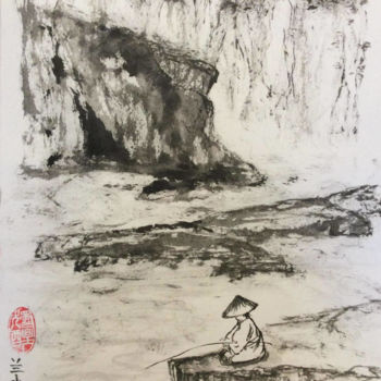 Painting titled "sumi xuan paper "za…" by Lan Xiao Long-Freddy Laschon, Original Artwork