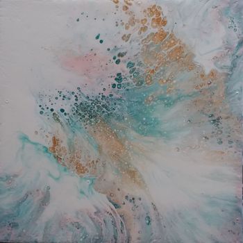 Painting titled "Ripples in time" by Lashia Nagy, Original Artwork, Acrylic Mounted on Stone