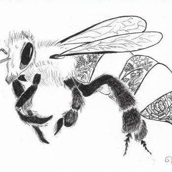 Σχέδιο με τίτλο "Bee" από La Souris, Αυθεντικά έργα τέχνης, Στυλό