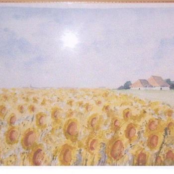 Peinture intitulée "le champs de tourne…" par Alain Lasserre, Œuvre d'art originale