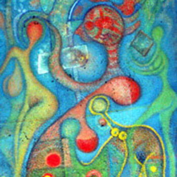 Painting titled "Les labyrinthes de…" by Laszlo Mindszenti, Original Artwork