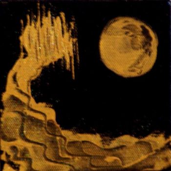 Peinture intitulée "Lune d'Or" par Isabelle Laur, Œuvre d'art originale, Huile