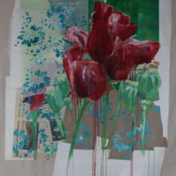 Painting titled "coquelicot1" by Patrice Monnerie, Original Artwork