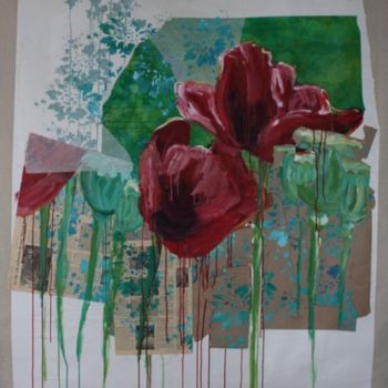 Painting titled "coquelicot3" by Patrice Monnerie, Original Artwork