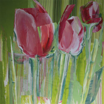Pintura intitulada "tulips2" por Patrice Monnerie, Obras de arte originais