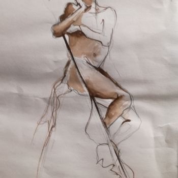 「henri assis 2」というタイトルの描画 Anna Mattによって, オリジナルのアートワーク, 鉛筆