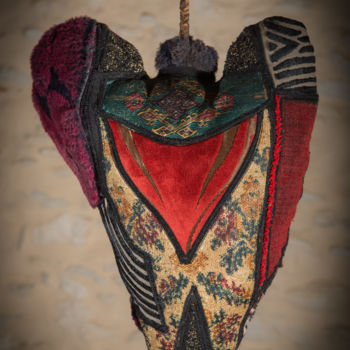 Escultura intitulada "Flamenco Madame, Mo…" por La Tentation Du Citron, Obras de arte originais, Tecido