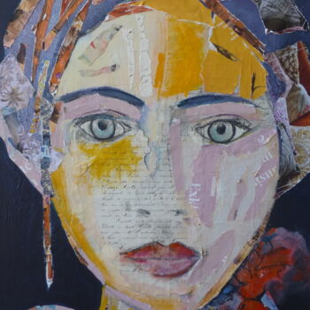 Collages titled "Son histoire" by Patricia Garreau, Original Artwork, Acrylic