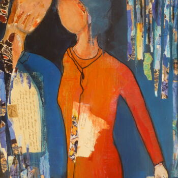 Картина под названием "Journal de bord" - Patricia Garreau, Подлинное произведение искусства, Акрил Установлен на Деревянная…
