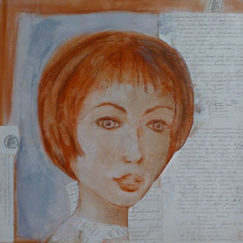 Colagens intitulada "La parole retrouvée" por Patricia Garreau, Obras de arte originais, Acrílico