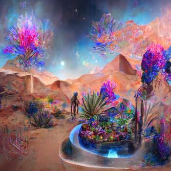 Digitale Kunst getiteld "Desert Landscape" door Latifahafital, Origineel Kunstwerk, 2D Digital Work