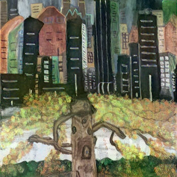 Digitale Kunst mit dem Titel "Last Tree Standing" von Latifahafital, Original-Kunstwerk, Acryl