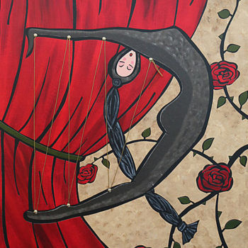 Картина под названием "La Harpe" - Nathalie Latil, Подлинное произведение искусства, Акрил